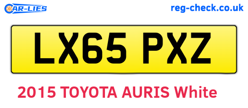 LX65PXZ are the vehicle registration plates.