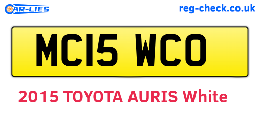 MC15WCO are the vehicle registration plates.