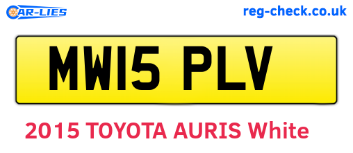 MW15PLV are the vehicle registration plates.