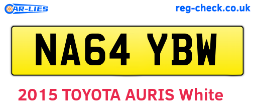 NA64YBW are the vehicle registration plates.
