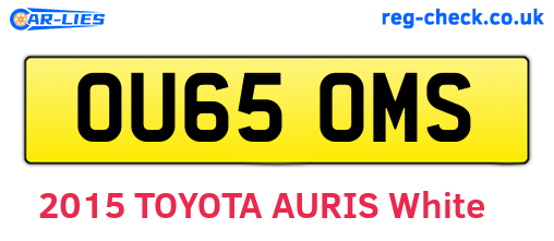 OU65OMS are the vehicle registration plates.