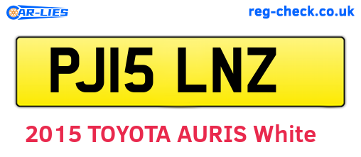 PJ15LNZ are the vehicle registration plates.