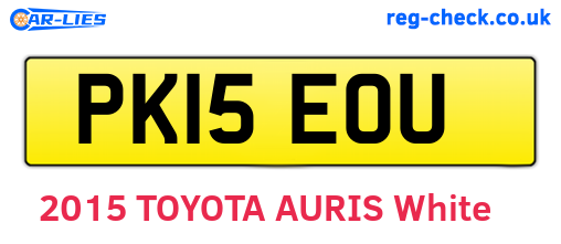 PK15EOU are the vehicle registration plates.