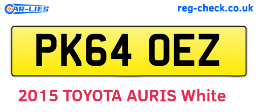 PK64OEZ are the vehicle registration plates.