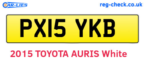 PX15YKB are the vehicle registration plates.