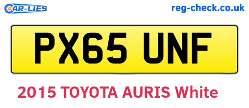 PX65UNF are the vehicle registration plates.