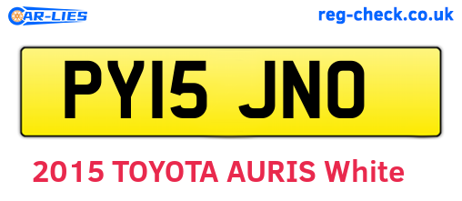 PY15JNO are the vehicle registration plates.