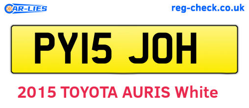 PY15JOH are the vehicle registration plates.