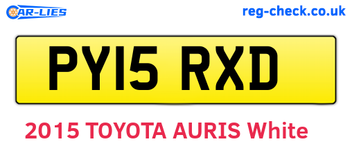 PY15RXD are the vehicle registration plates.
