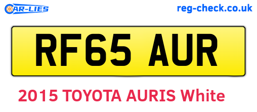 RF65AUR are the vehicle registration plates.