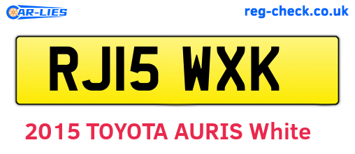 RJ15WXK are the vehicle registration plates.