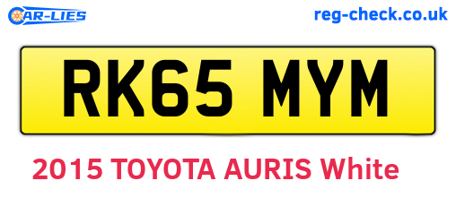 RK65MYM are the vehicle registration plates.