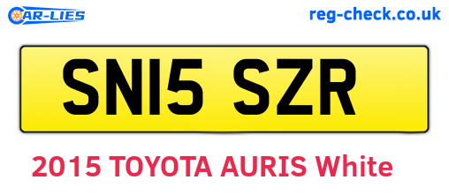 SN15SZR are the vehicle registration plates.