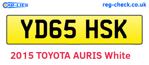 YD65HSK are the vehicle registration plates.