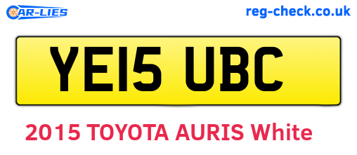 YE15UBC are the vehicle registration plates.
