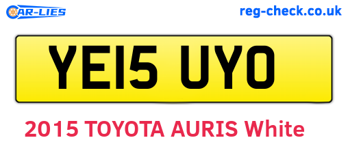 YE15UYO are the vehicle registration plates.