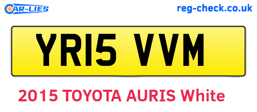 YR15VVM are the vehicle registration plates.