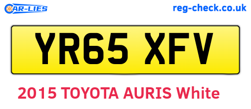 YR65XFV are the vehicle registration plates.