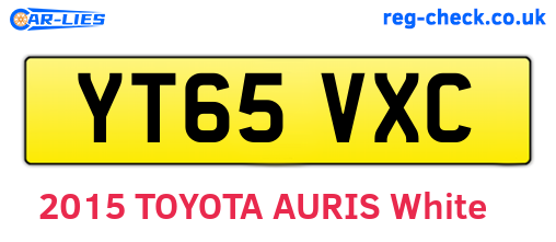 YT65VXC are the vehicle registration plates.