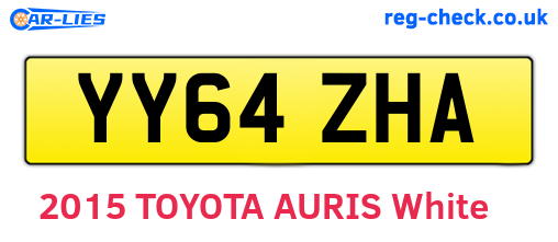 YY64ZHA are the vehicle registration plates.