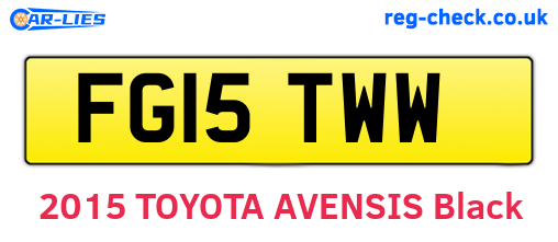 FG15TWW are the vehicle registration plates.