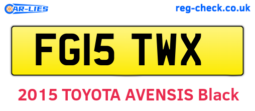 FG15TWX are the vehicle registration plates.