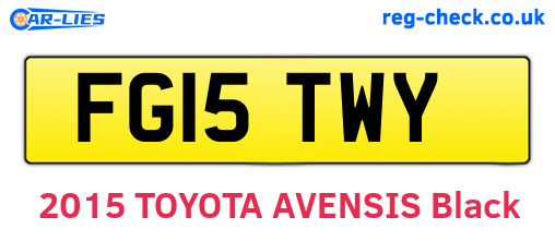 FG15TWY are the vehicle registration plates.