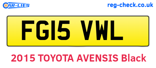 FG15VWL are the vehicle registration plates.