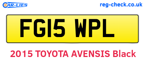 FG15WPL are the vehicle registration plates.