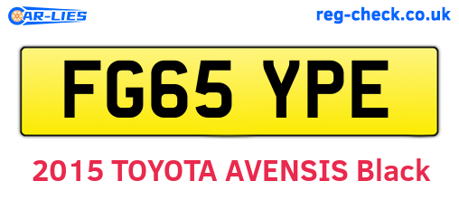 FG65YPE are the vehicle registration plates.