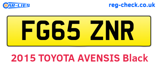 FG65ZNR are the vehicle registration plates.