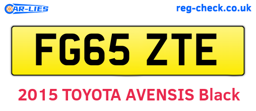 FG65ZTE are the vehicle registration plates.