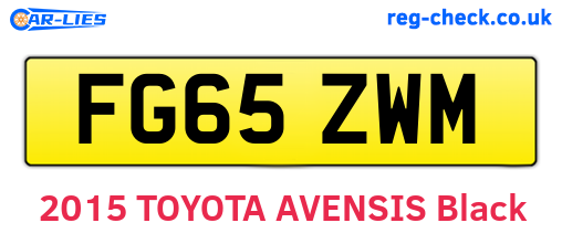 FG65ZWM are the vehicle registration plates.