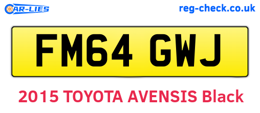 FM64GWJ are the vehicle registration plates.