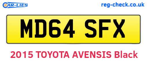 MD64SFX are the vehicle registration plates.