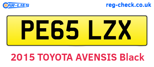 PE65LZX are the vehicle registration plates.