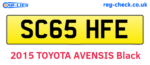 SC65HFE are the vehicle registration plates.