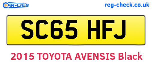 SC65HFJ are the vehicle registration plates.