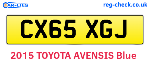 CX65XGJ are the vehicle registration plates.