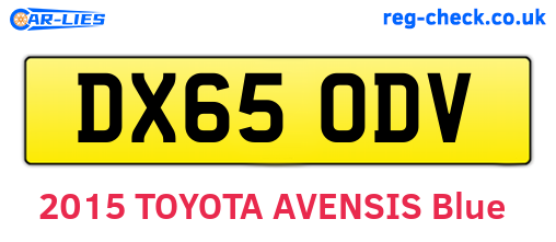 DX65ODV are the vehicle registration plates.