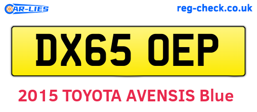 DX65OEP are the vehicle registration plates.