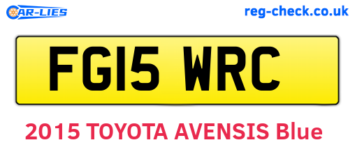 FG15WRC are the vehicle registration plates.