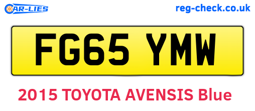FG65YMW are the vehicle registration plates.