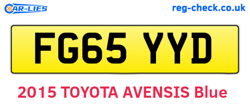 FG65YYD are the vehicle registration plates.
