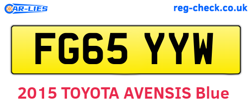 FG65YYW are the vehicle registration plates.