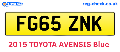 FG65ZNK are the vehicle registration plates.
