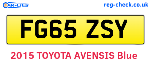 FG65ZSY are the vehicle registration plates.