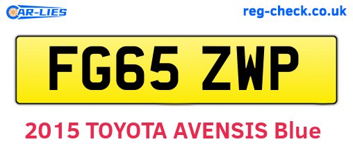 FG65ZWP are the vehicle registration plates.