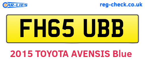 FH65UBB are the vehicle registration plates.
