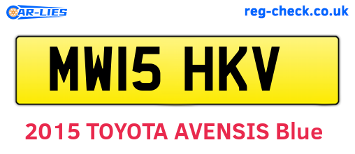 MW15HKV are the vehicle registration plates.